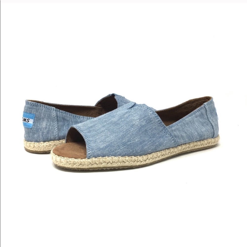 Toms open toe blue espadrille
